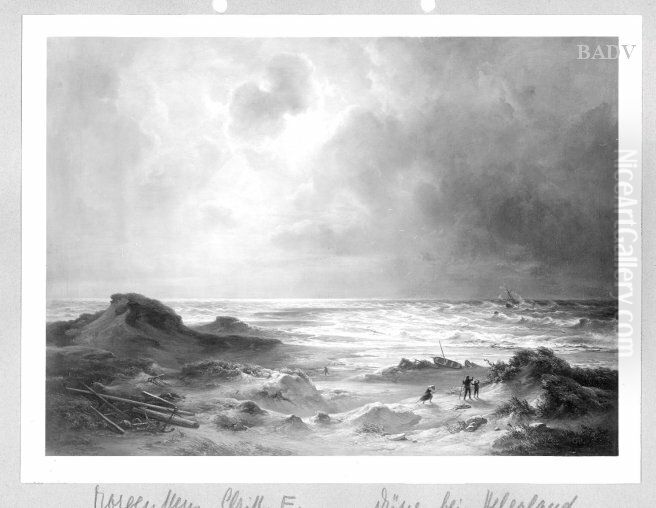 Nordsee mit Dune bei Helgoland Oil Painting by Christian Morgenstern