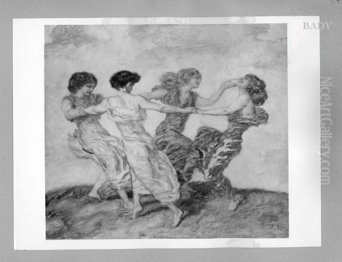 Der Reigen Oil Painting by Franz Stuck