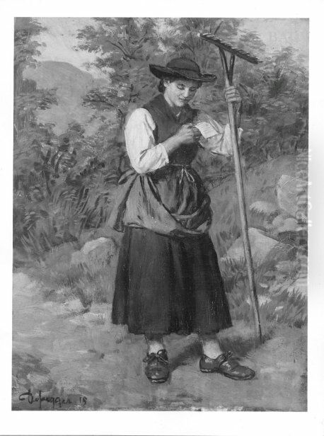 Bauernmadchen Oil Painting by Franz Defregger