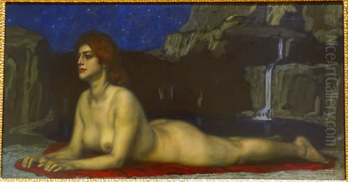 Sphinx Oil Painting by Franz Stuck