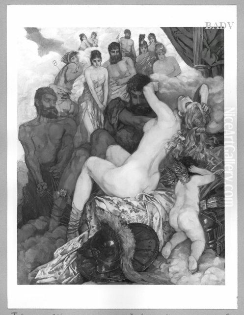 Mars und Venus Oil Painting by Wilhelm Heinrich Trutbner