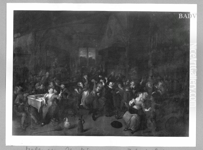 Zechende und tanzende Bauern Oil Painting by Jan Miense Molenaer