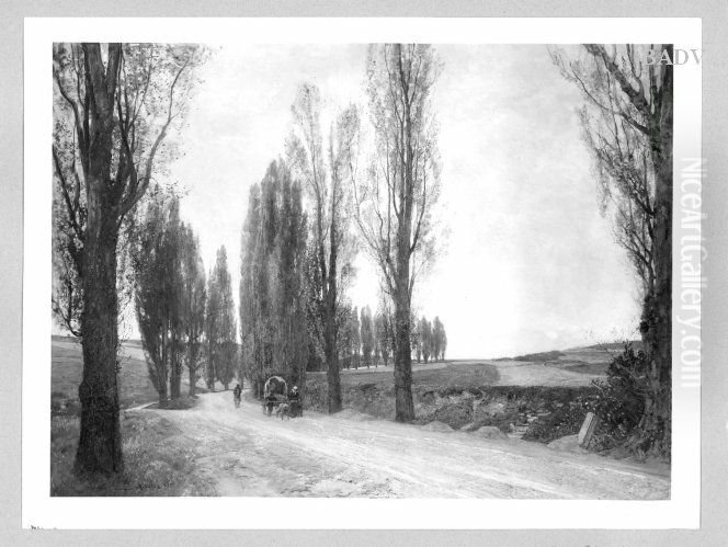 Poplar - allee Oil Painting by Emil Jakob Schindler