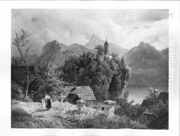Chapel in Traunstein Oil Painting by Franz Reinhold