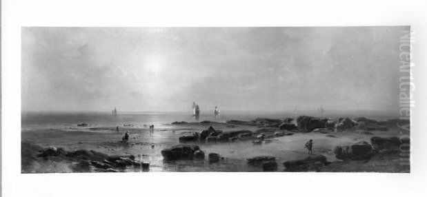 Landschaft mit Meereskuste Oil Painting by Fritz Bamberger