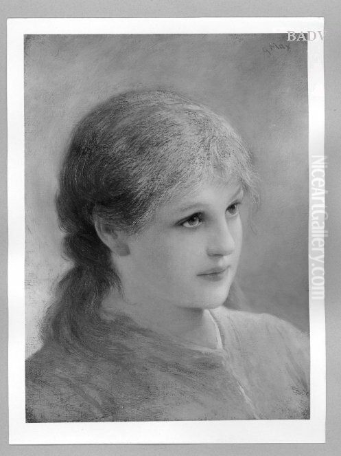 Blonder Madchenkopf Oil Painting by Gabriel von Max