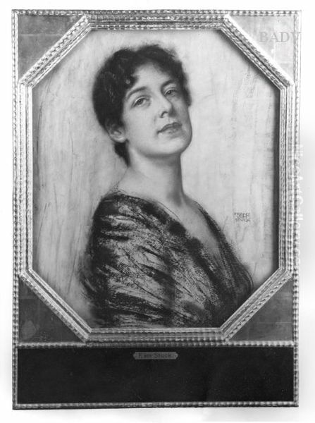 Portrat einer Frau (Frau des Kunstlers) Oil Painting by Franz Stuck