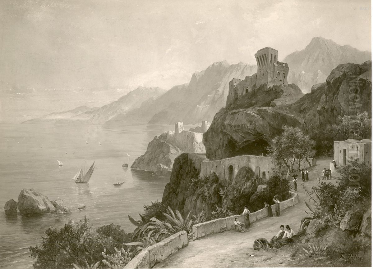 Die Bucht von Amalfi Oil Painting by Friedrich, the younger Preller