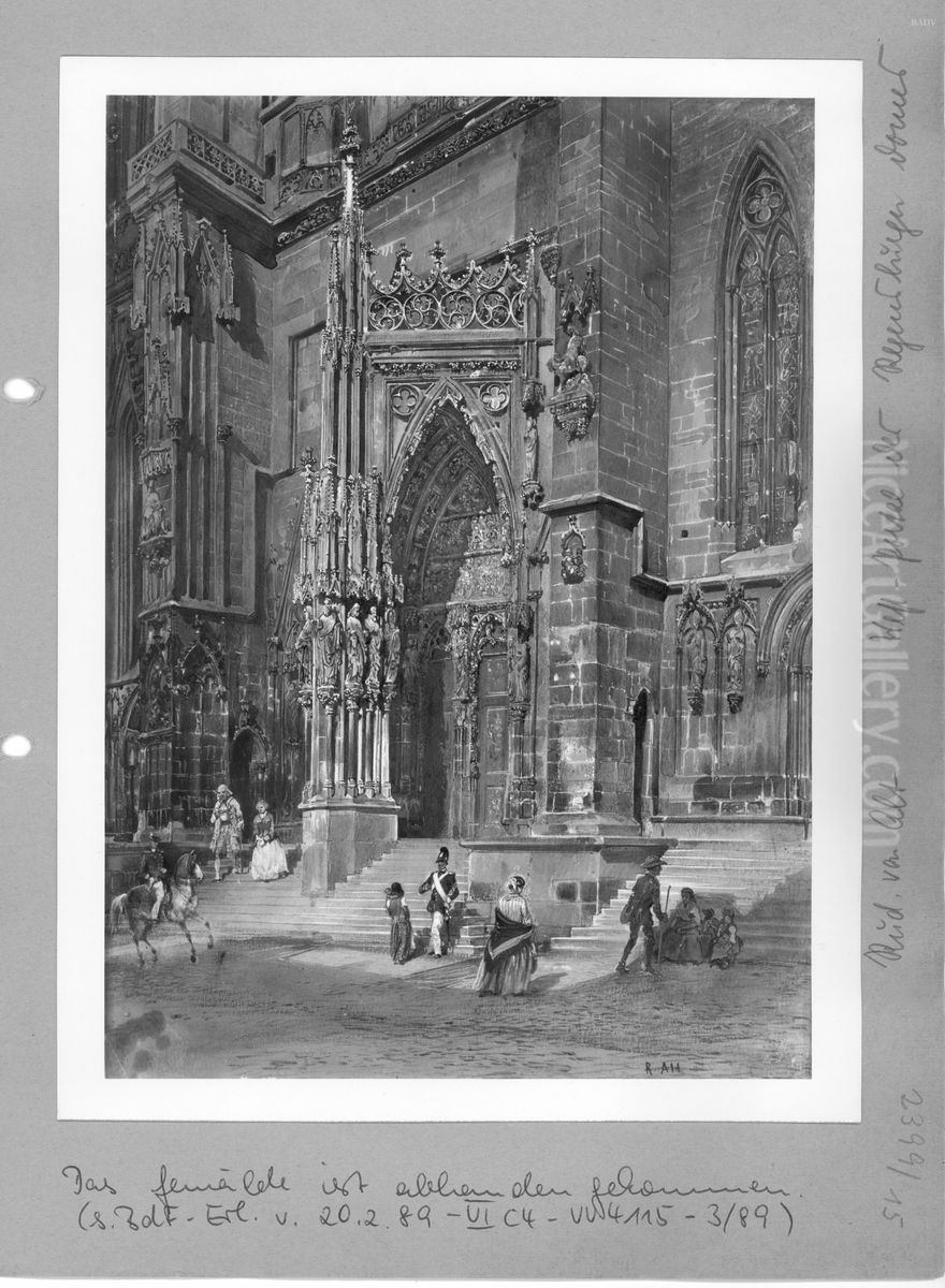 Portal am Regensburger Dom Oil Painting by Rudolf von Alt