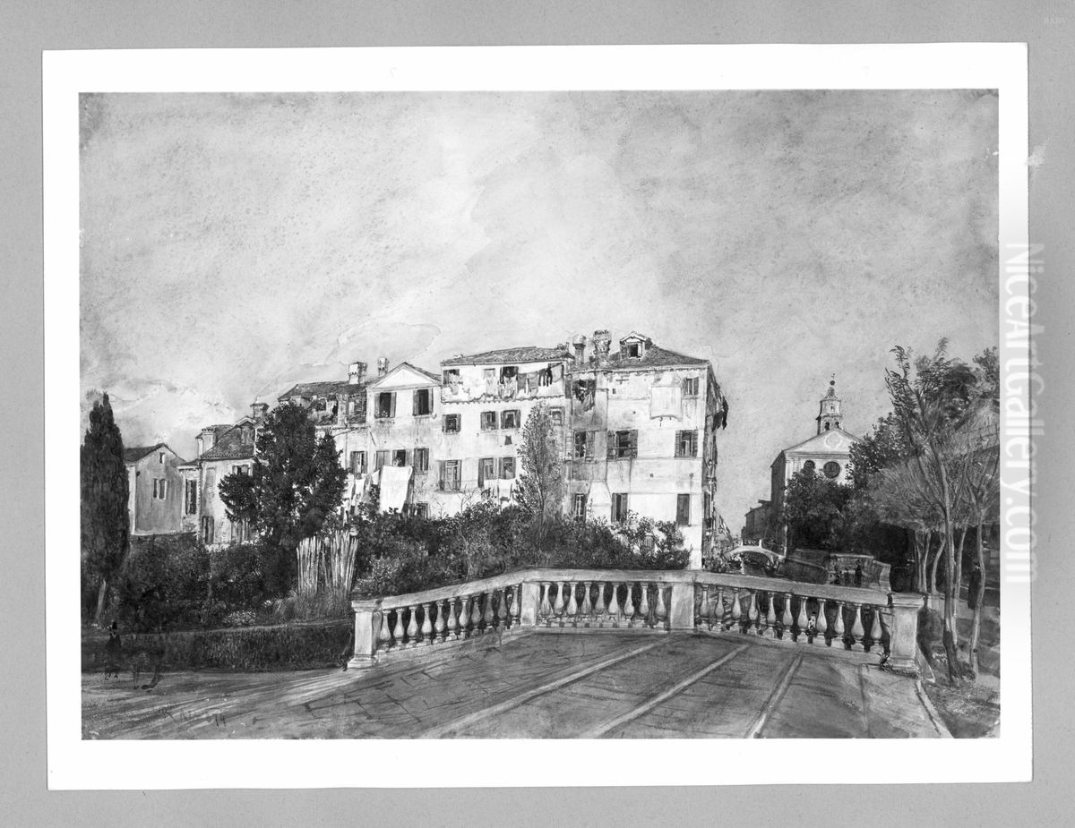 Pavia Oil Painting by Rudolf von Alt