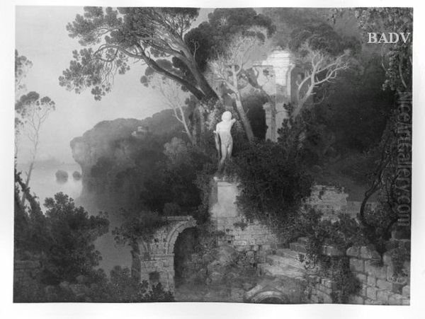 Ruins of a villa in Italy Oil Painting by Wilhelm Schirmer