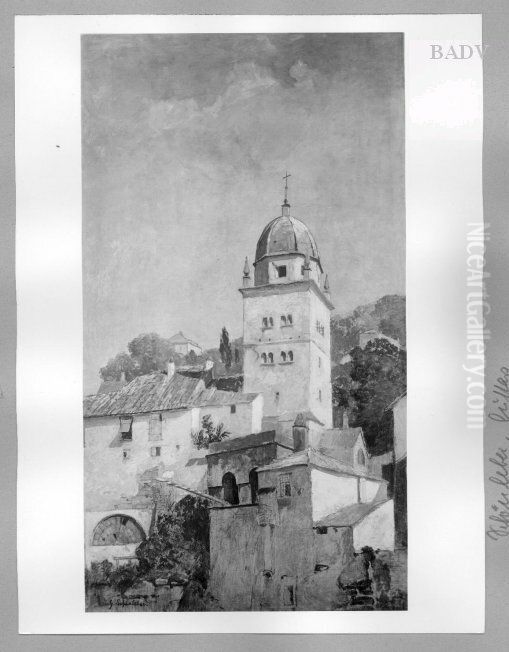 Italian church Oil Painting by Gustav Schonleber
