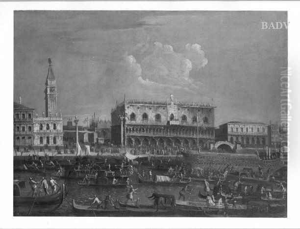 Venedig (Vermahlung des Dogen mit dem Meer) Oil Painting by Bernardo Bellotto