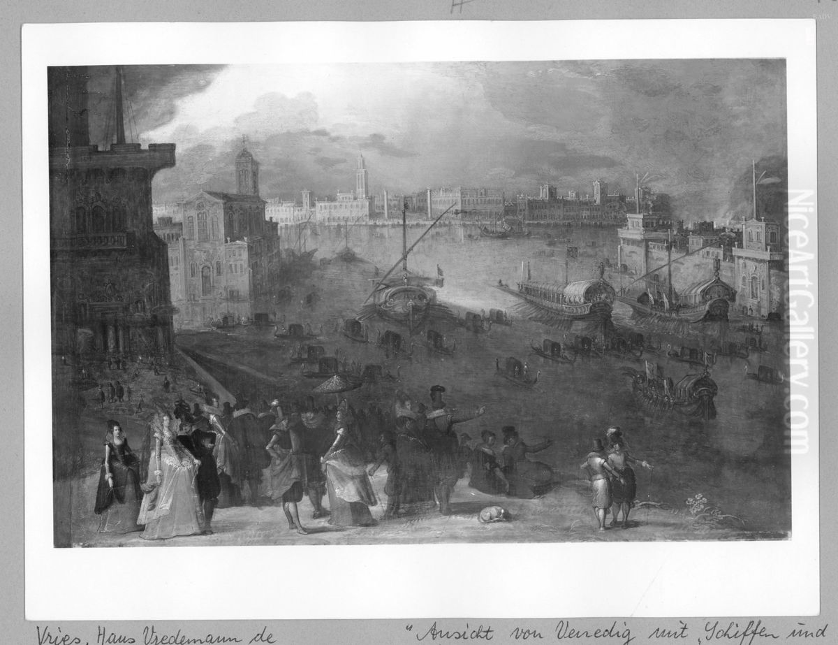 Venedig, Canale Grande mit Staffage Oil Painting by Hans Vredeman de Vries
