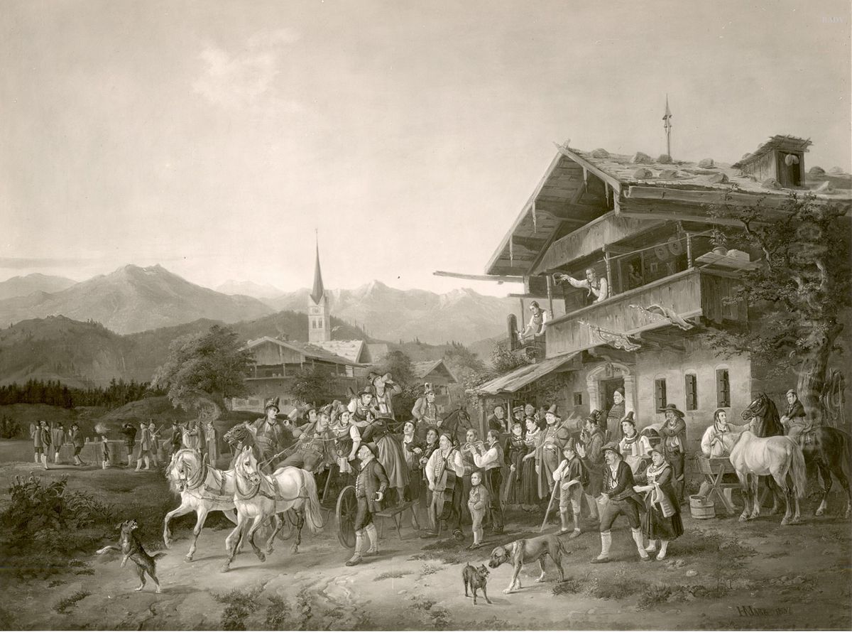 Schutzenfest auf dem Dorfe Oil Painting by Heinrich Marr