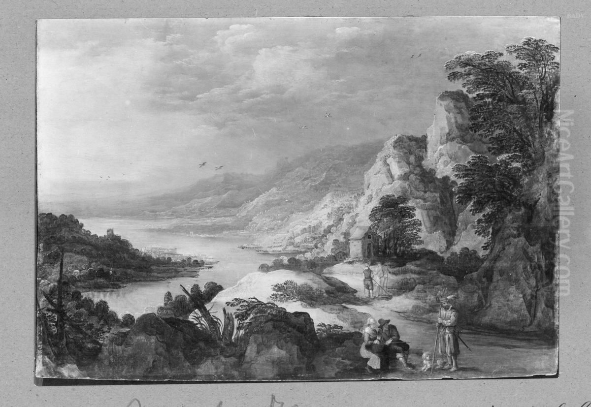 Landschaft mit See und Staffage Oil Painting by Joos de Momper the Younger