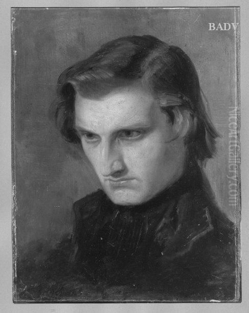 Mannliches Bildnis (Brustbild eines jungen Mannes) Oil Painting by Moritz von Schwind