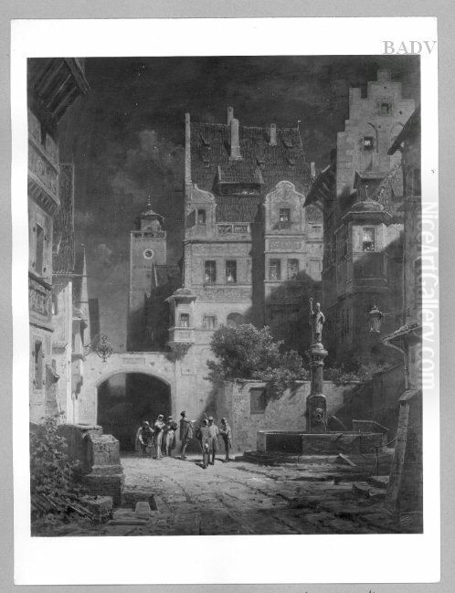Stadtchen Oil Painting by Carl Spitzweg