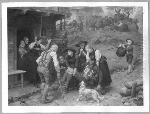 Hinter der Feuerlinie im Tiroler Freiheitskampf Oil Painting by Franz Defregger