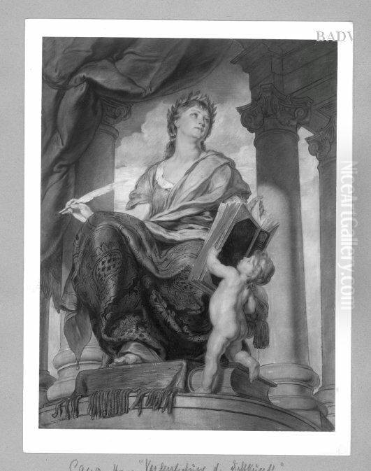 Die Dichtkunst, allegorische weibliche Figur Oil Painting by Hans (Johann von Strasiripka) Canon