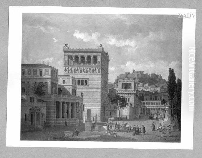 Reconstructed view of Athens Oil Painting by Leo Von Klenze