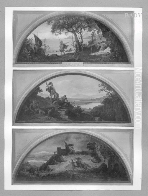 Supraporte, Szene aus Horatius von Corneille Oil Painting by Friedrich, the younger Preller