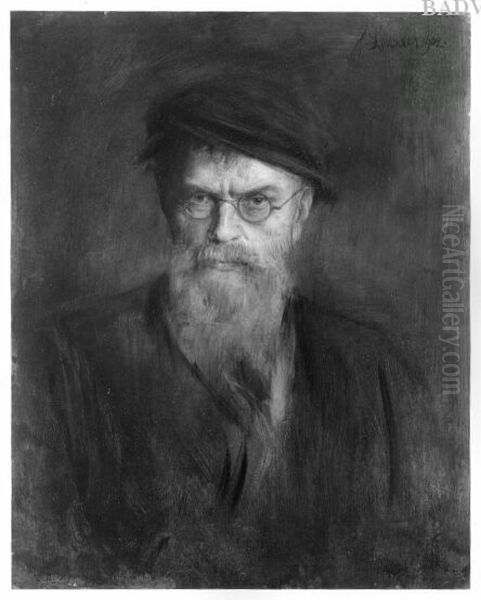 Self - portrait Oil Painting by Lenbach Franz Von