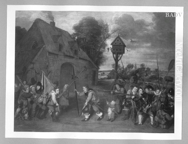 Kinder spielen Bauernkrieg Oil Painting by Mattheus van Helmont