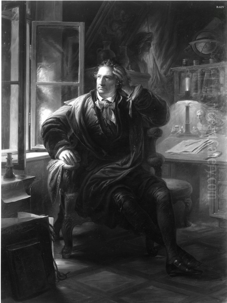 Goethe Oil Painting by Peter Johann Nepomuk Geiger