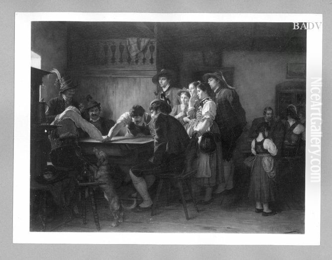 Die Kraftprobe Oil Painting by Franz Defregger