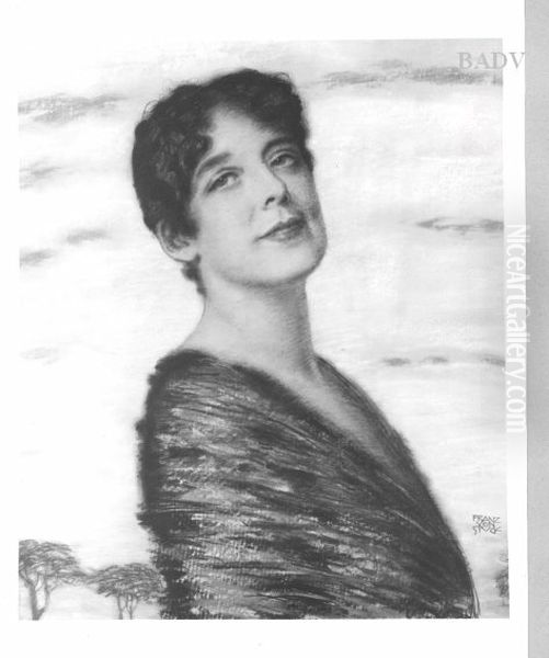 Portrat seiner Frau Oil Painting by Franz Stuck