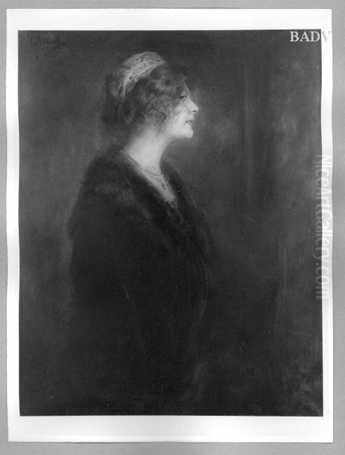 Damenportrat Oil Painting by Lenbach Franz Von