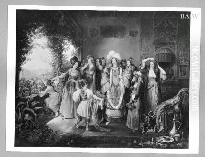 Griechisches Frauenfest Oil Painting by Joseph Petzl