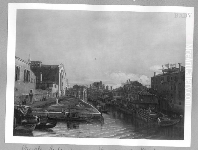 Venedig (Rio di S. Fosca und S. Maria dei Servil) Oil Painting by Bernardo Bellotto