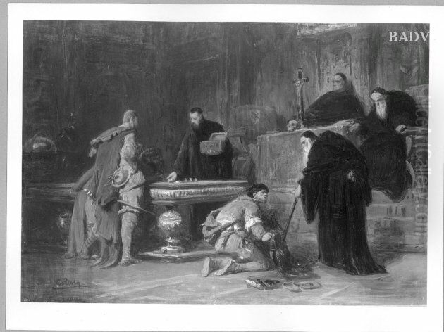 Der Rat der Drei in Venedig Oil Painting by Karl von Piloty