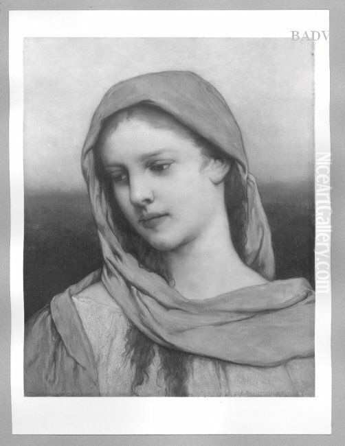 Head of a girl Oil Painting by Gabriel von Max