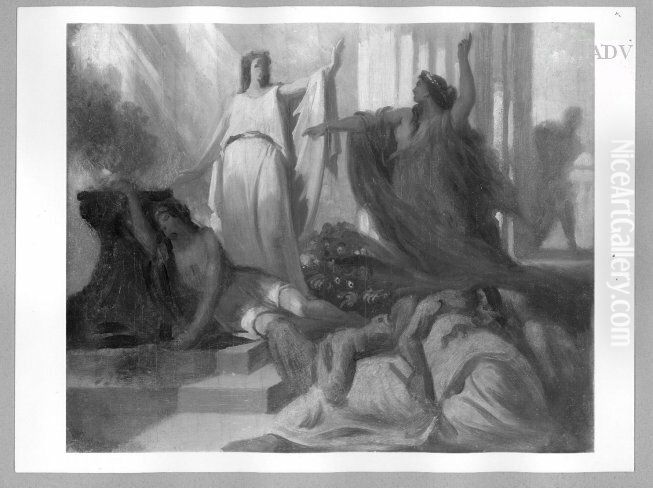 Szene aus Iphigenie von Goethe Oil Painting by Karl von Piloty