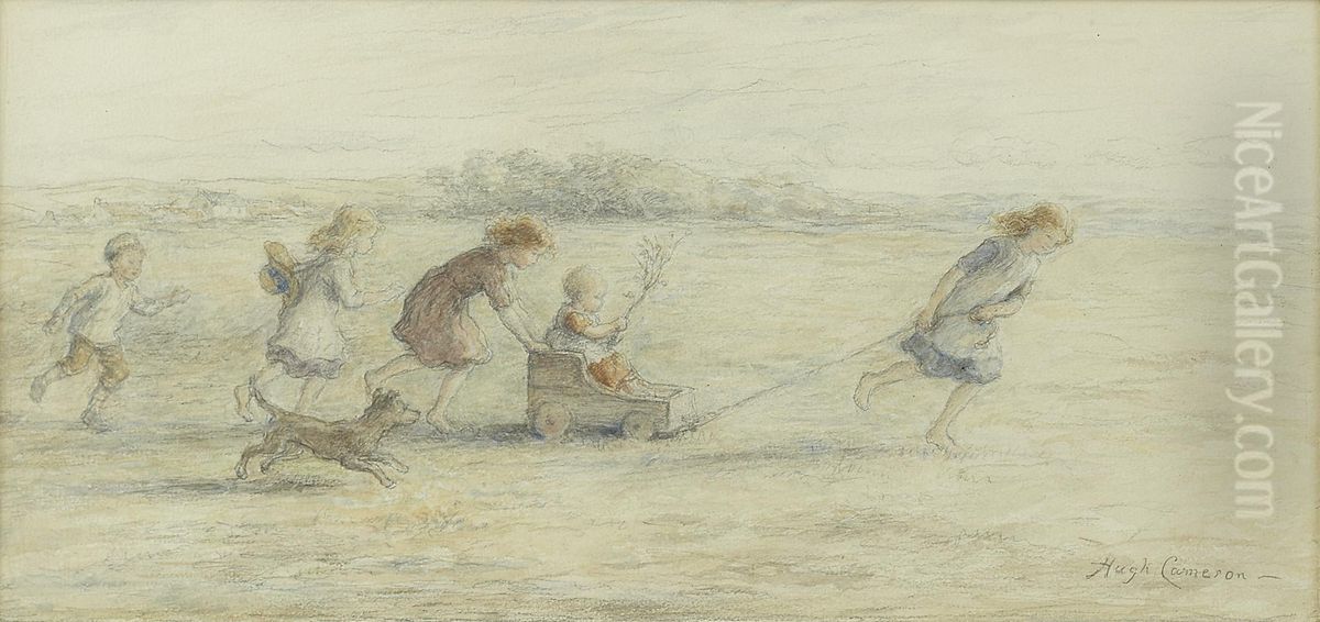The Go-cart Oil Painting by Hugh Cameron