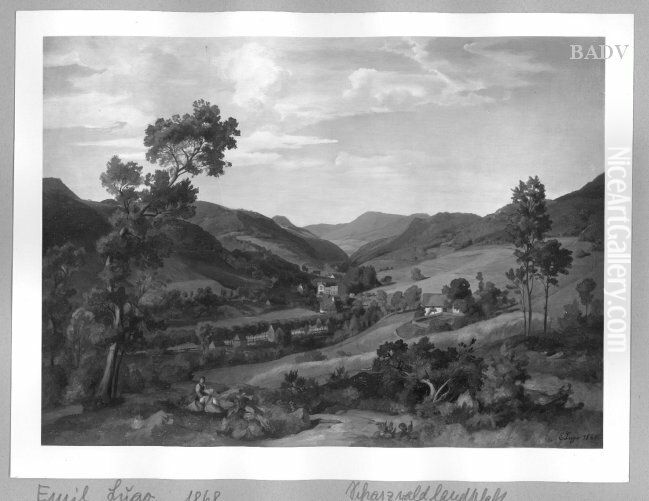 Hugellandschaft Oil Painting by Emil Lugo