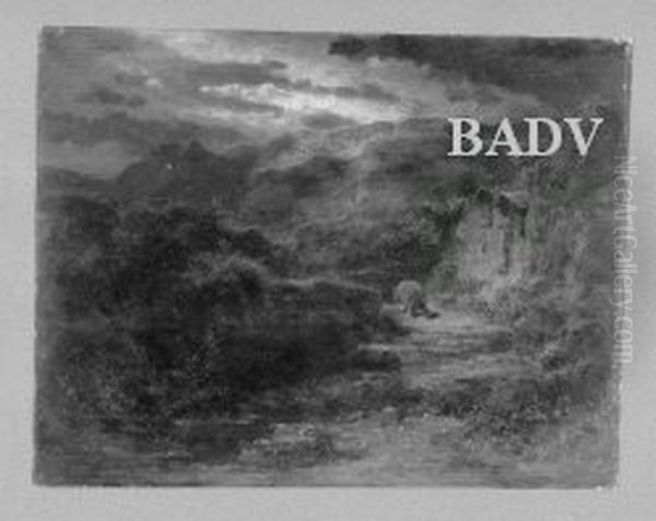 Nachtlandschaft mit Bar Oil Painting by Carl Spitzweg