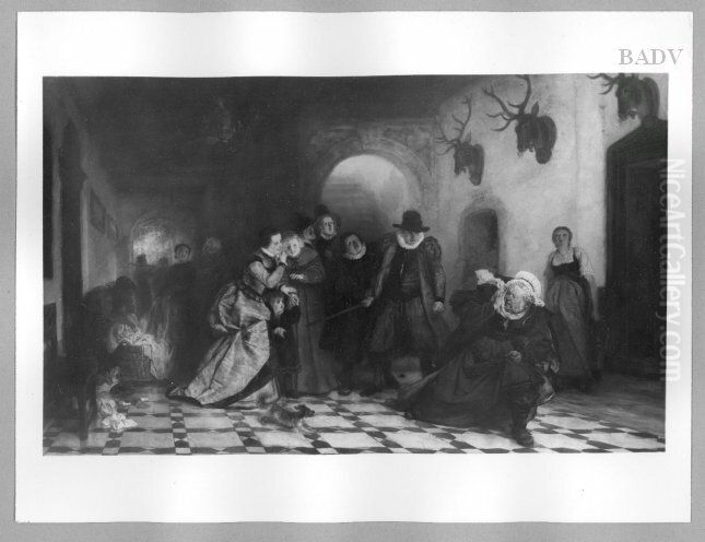 Falstaff-Szene Oil Painting by Wilhelm Lindenschmit the Elder