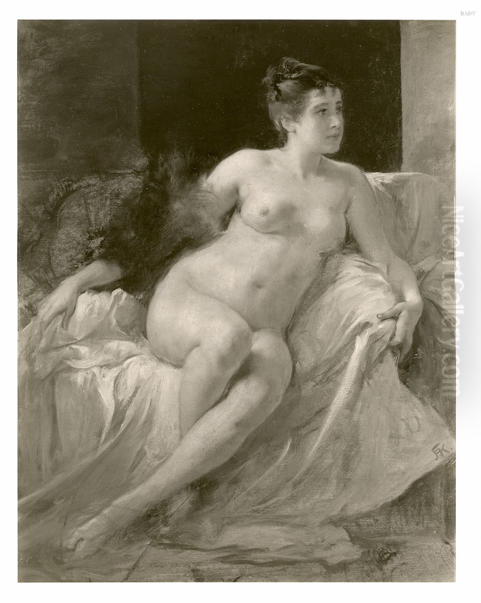 Weiblicher Akt Oil Painting by Friedrich August von Kaulbach