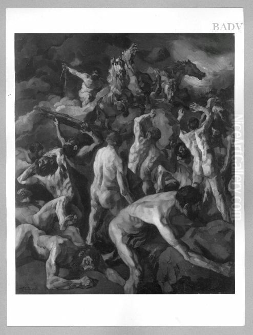Titanenkampf Oil Painting by Wilhelm Heinrich Trutbner