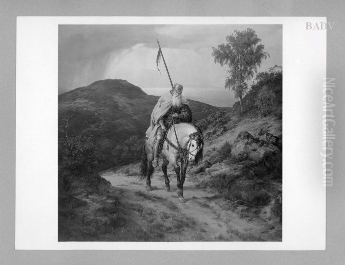 Kreuzritter, heimkehrend Oil Painting by Karl Friedrich Lessing