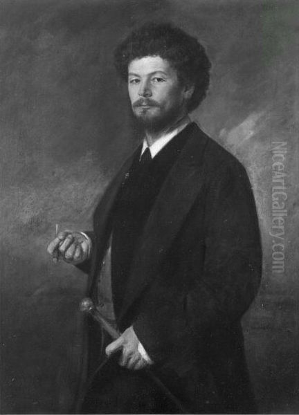 Portrat des Architekten Lorenz Gedon Oil Painting by Lenbach Franz Von