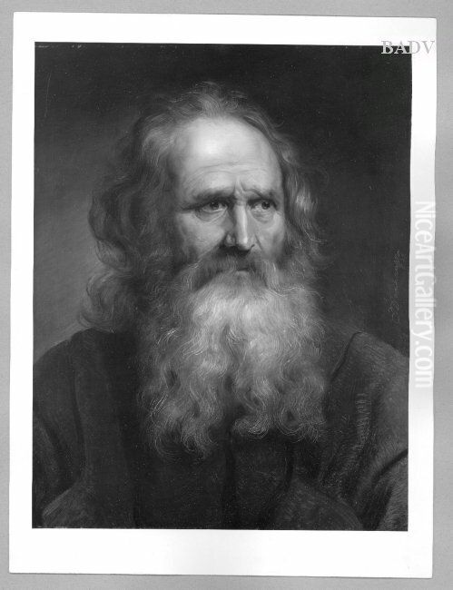Head of an old Man Oil Painting by Josef Franz Danhauser