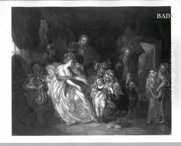 family - scene Oil Painting by Johann Eleazar Zeissig