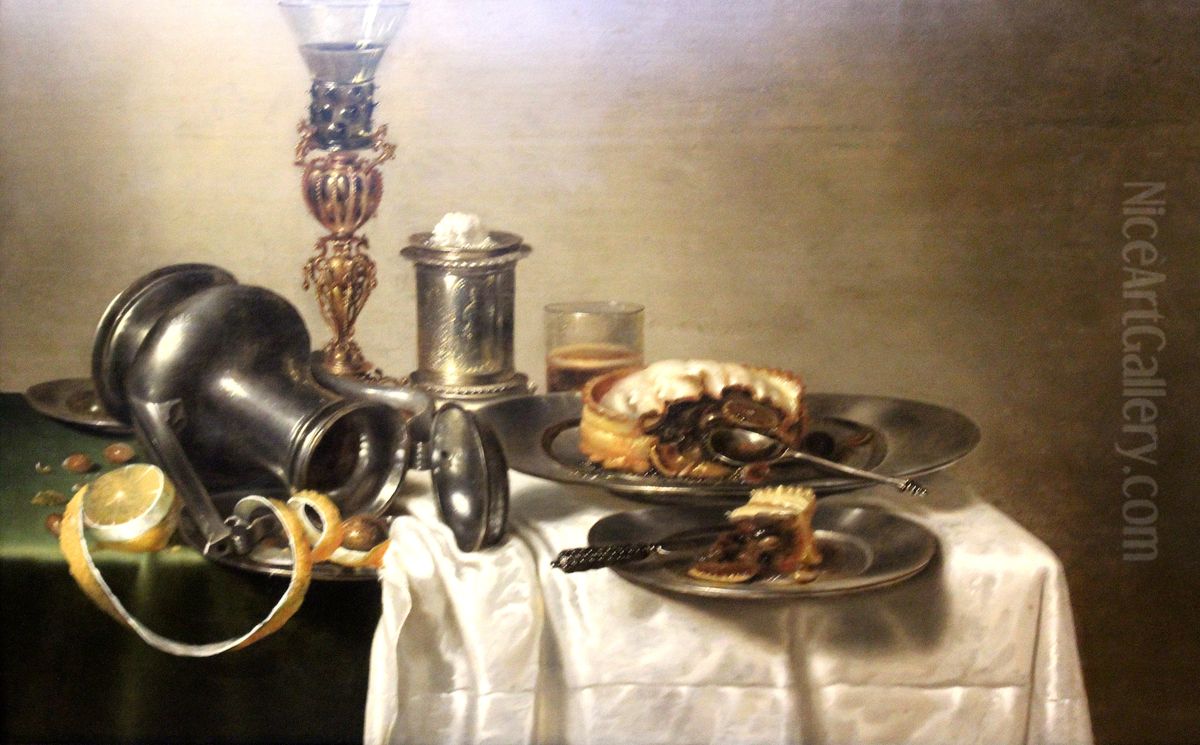 Still Life with Goblet Holder Oil Painting by Pieter Claesz