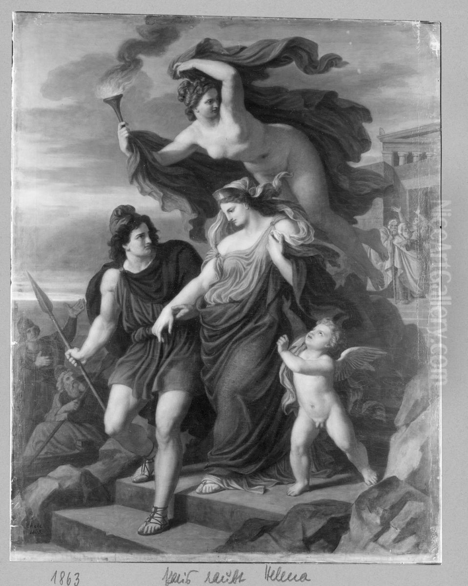 Abschied der Helena Oil Painting by Carl Heinrich Rahl