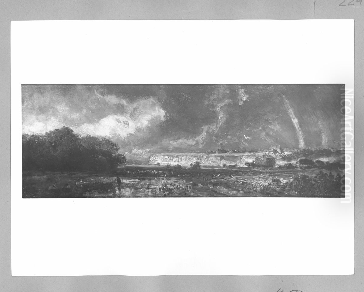 Dachauer Moos Oil Painting by Eduard Schleich the Elder